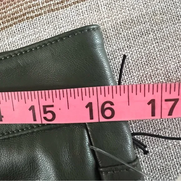 Joe’s jeans Faux leather wide leg high waist ankle jeans pants 31 Hunter Green - Picture 10 of 12